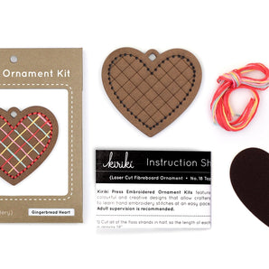 Gingerbread Heart - Diy Stitched Ornament Kit