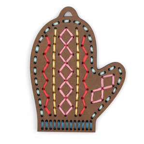 Gingerbread Mitten - Diy Stitched Ornament Kit