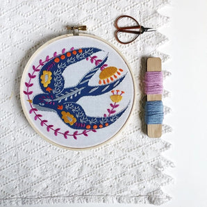 Swallow Embroidery Kit