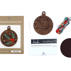 Pine Branch - Diy Stitched Ornament Kit